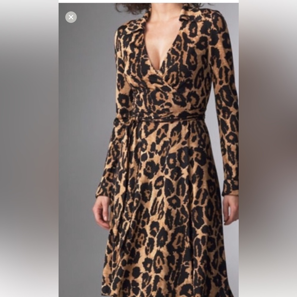 Diane Von Furstenberg Jeanne leopard wrap dress 8